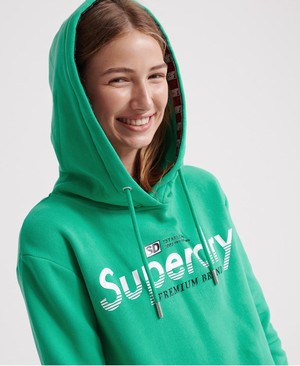 Superdry Nineties Crop Női Kapucnis Pulóver Zöld | WHCTR0938